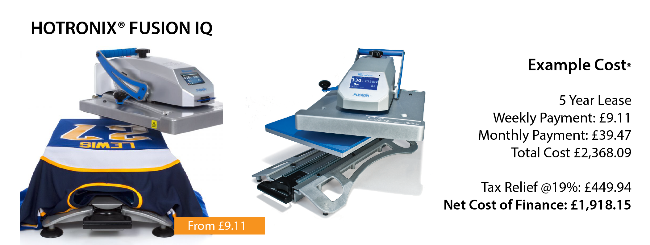 hotronix fusion iq heat press leasing