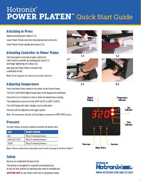 power platen heat press instructions