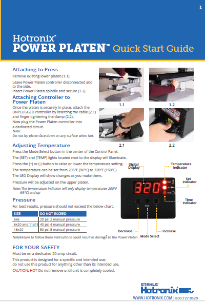 Power Platen Quick Start Guide