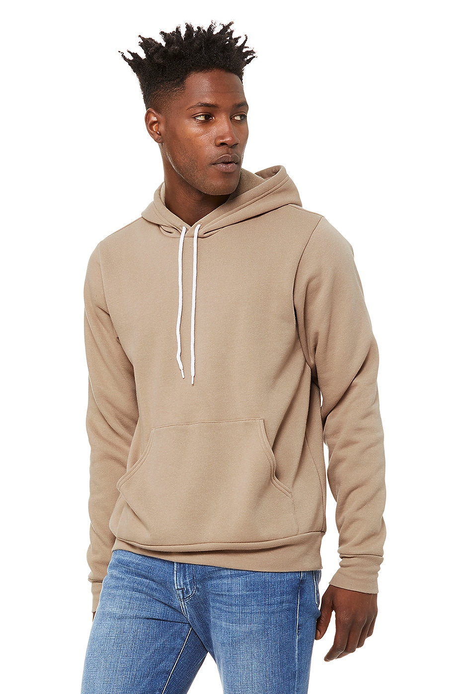 3719 Pull-Over Fleece Hoodie in "Tan"