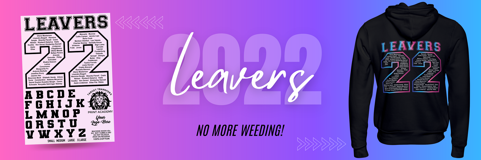 Leavers 2022 Custom Heat Transfers